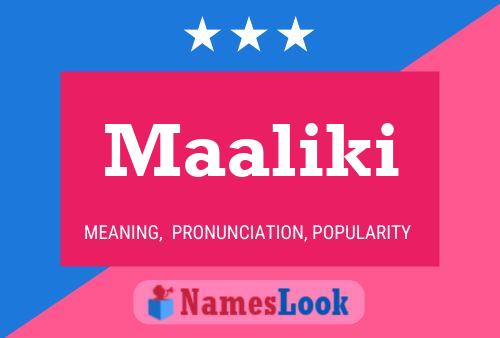 Maaliki Name Poster