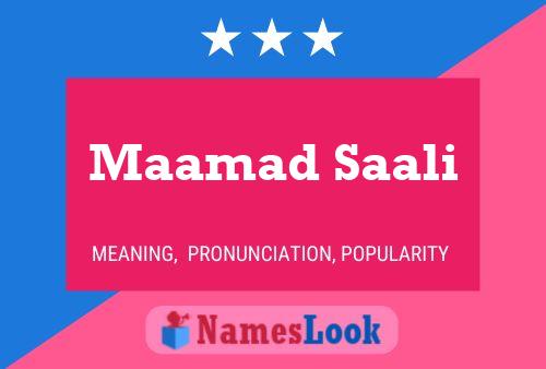 Maamad Saali Name Poster