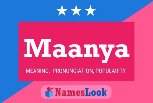 Maanya Name Poster