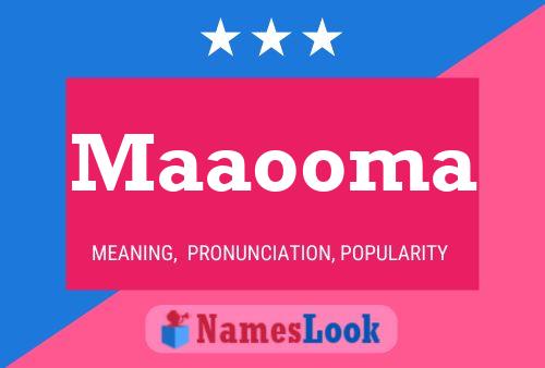 Maaooma Name Poster