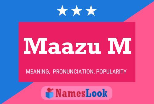 Maazu M Name Poster