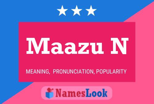 Maazu N Name Poster