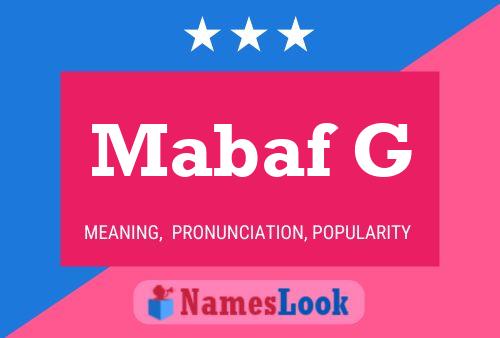 Mabaf G Name Poster