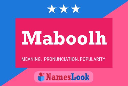 Maboolh Name Poster