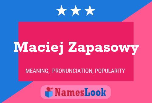 Maciej Zapasowy Name Poster