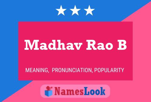 Madhav Rao B Name Poster