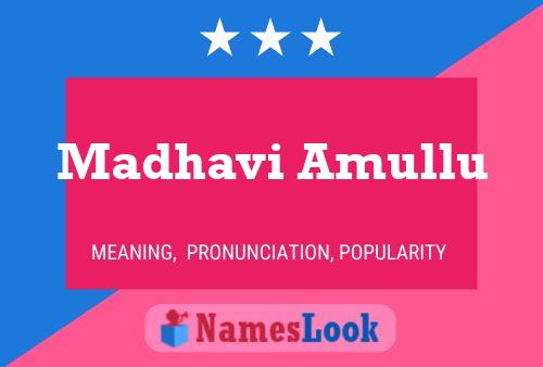 Madhavi Amullu Name Poster