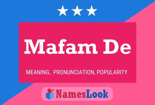 Mafam De Name Poster