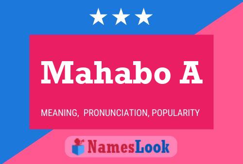 Mahabo A Name Poster