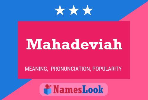 Mahadeviah Name Poster