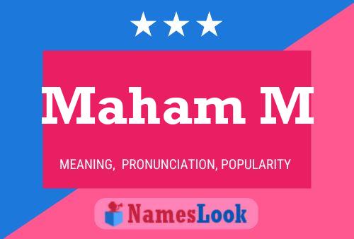 Maham M Name Poster