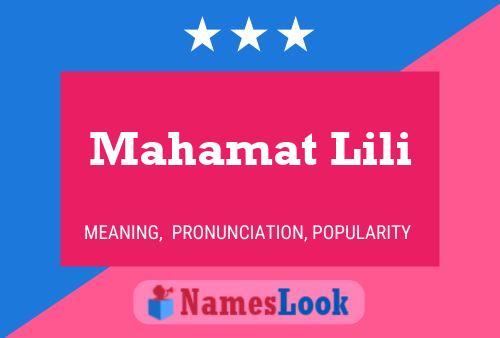 Mahamat Lili Name Poster