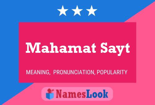 Mahamat Sayt Name Poster