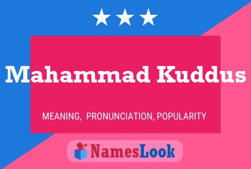 Mahammad Kuddus Name Poster