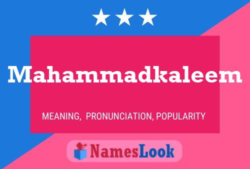 Mahammadkaleem Name Poster