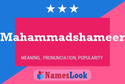 Mahammadshameer Name Poster