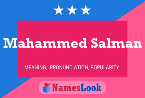 Mahammed Salman Name Poster