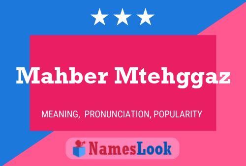 Mahber Mtehggaz Name Poster