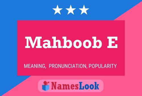 Mahboob E Name Poster