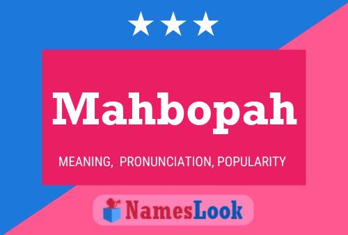 Mahbopah Name Poster