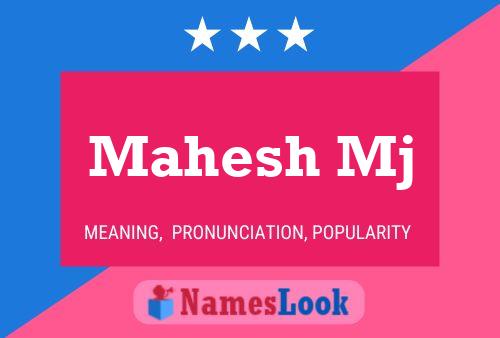 Mahesh Mj Name Poster