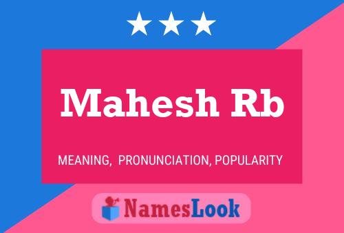 Mahesh Rb Name Poster