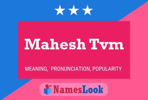 Mahesh Tvm Name Poster