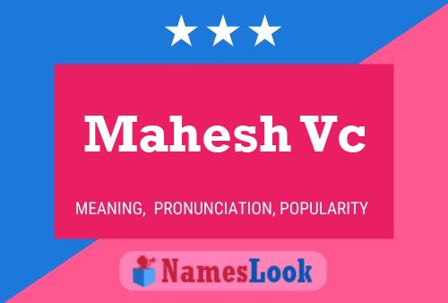 Mahesh Vc Name Poster