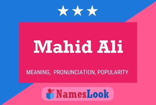 Mahid Ali Name Poster