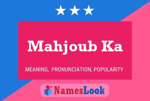 Mahjoub Ka Name Poster