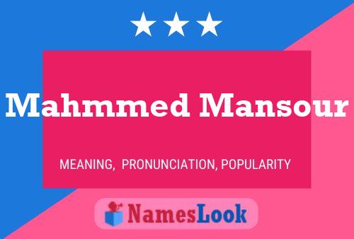 Mahmmed Mansour Name Poster