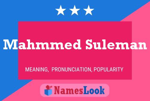 Mahmmed Suleman Name Poster