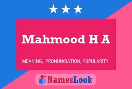 Mahmood H A Name Poster