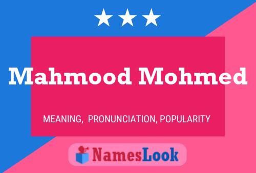 Mahmood Mohmed Name Poster