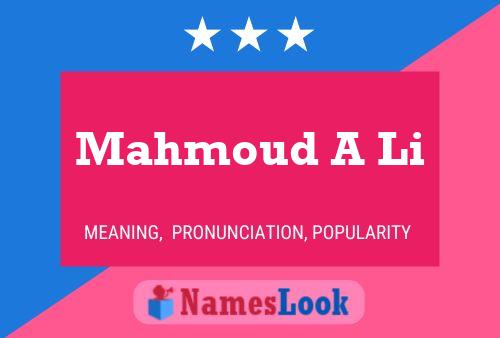 Mahmoud A Li Name Poster