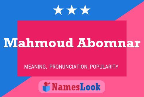 Mahmoud Abomnar Name Poster