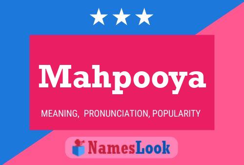 Mahpooya Name Poster