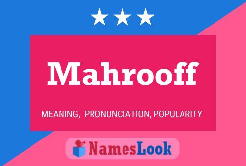 Mahrooff Name Poster