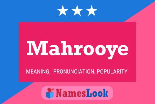 Mahrooye Name Poster