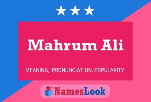 Mahrum Ali Name Poster