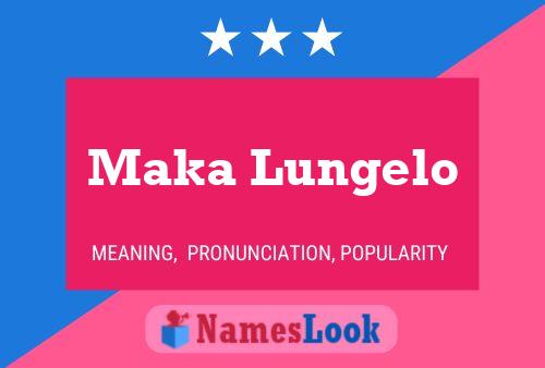 Maka Lungelo Name Poster