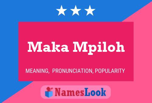 Maka Mpiloh Name Poster