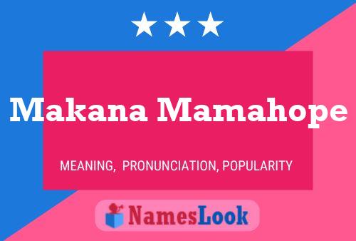 Makana Mamahope Name Poster