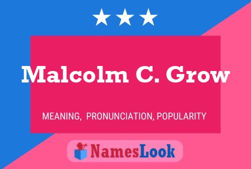 Malcolm C. Grow Name Poster