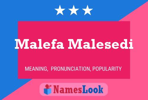 Malefa Malesedi Name Poster