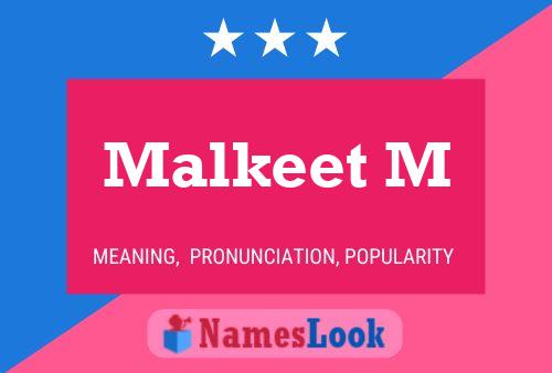 Malkeet M Name Poster