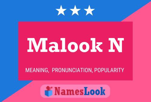 Malook N Name Poster