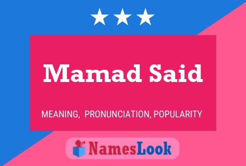 Mamad Said Name Poster