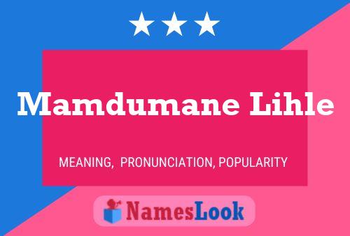 Mamdumane Lihle Name Poster