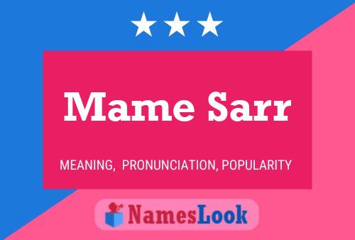 Mame Sarr Name Poster